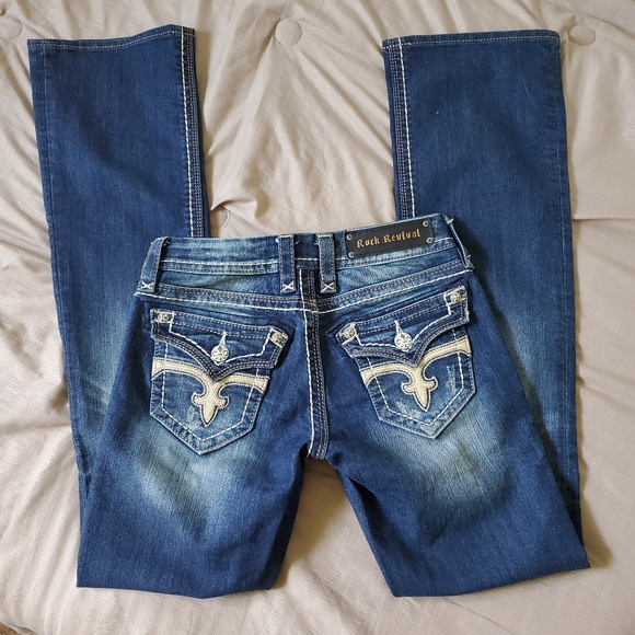Rock Revival Denim - Rock Revival Leah Dark Wash Jean 26